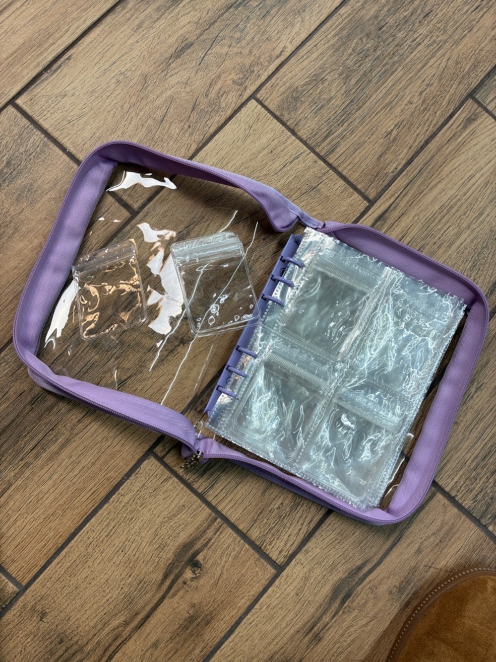Clear Organizer Bag with Zip and Ziplock Inserts